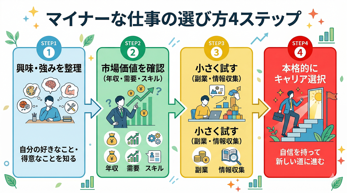マイナーな仕事の選び方4ステップ