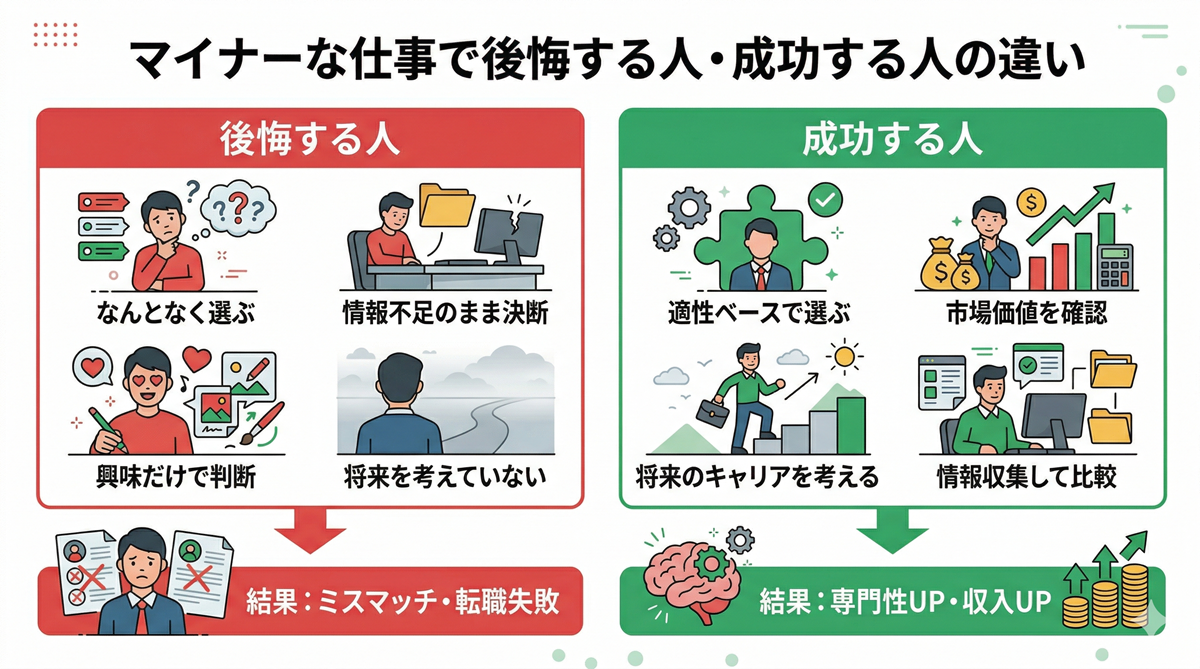 マイナーな仕事で後悔する人・成功する人の違い