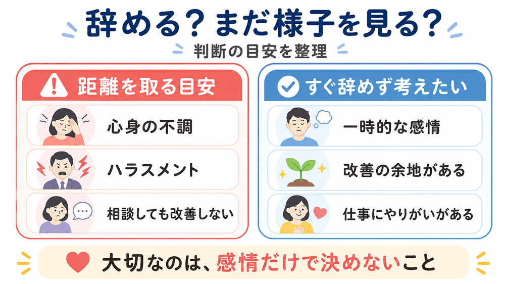 辞める？まだ様子を見る？